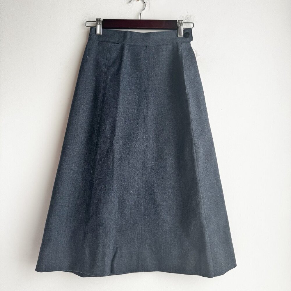 Vintage Tip Top Tailors Military Airwoman 1953 Wool Blend A line Skirt S - Picture 2 of 6